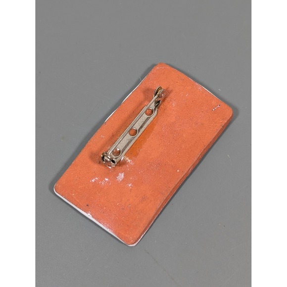 Vintage Hand Painted Ceramic Village Houses Night Scene Tile Brooch Moon - Picture 5 of 8